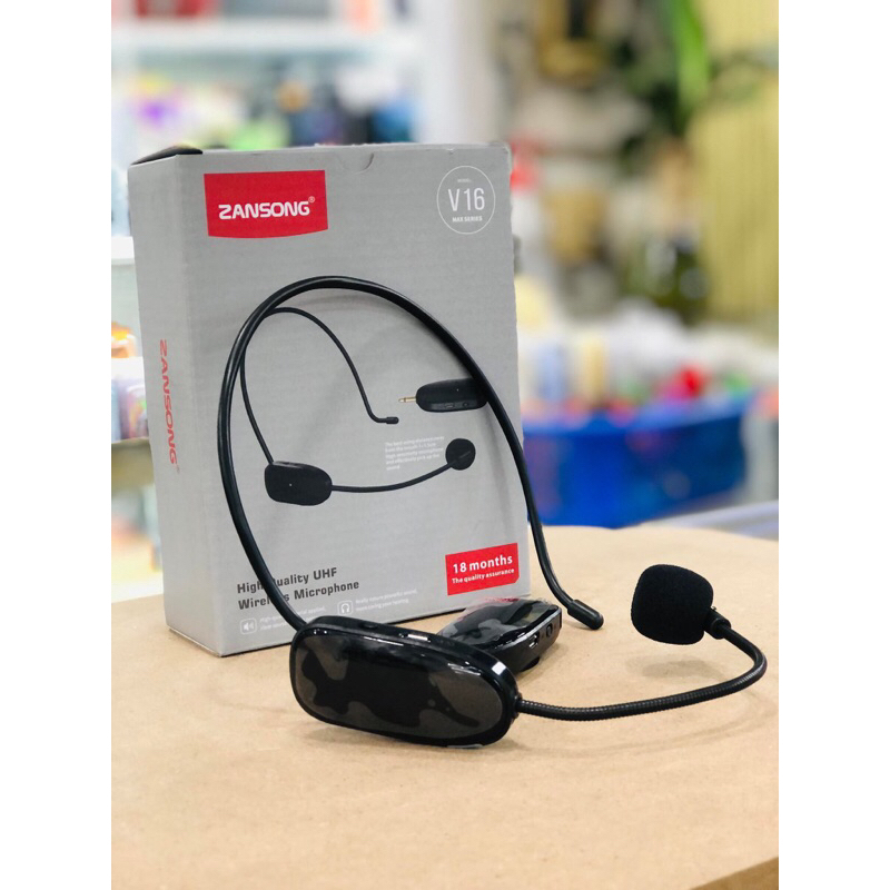 Micro trợ giảng không dây Zansong V16 kèm đầu thu gắn loa kéo, amply