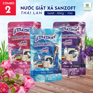 COMBO 2 giặt xả đậm đặc Thái Lan SANZOFT ngát hương 200ml - túi ngẫu nhiên