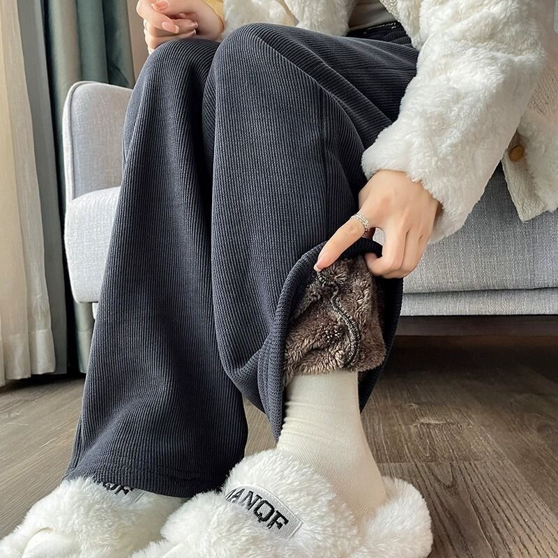 Quần xuông tăm lót lông hàng quang châu dầy dặn lông mềm chuẩn sịn