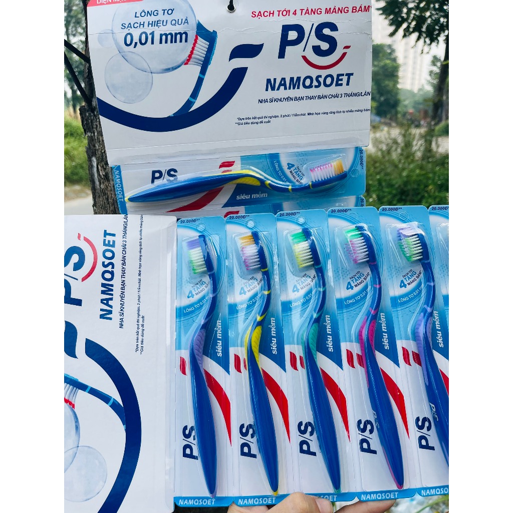 Sỉ dây 12 chiếc bàn chải đánh răng P/S đầu lông siêu mềm, lông tơ cao cấp - mẫu mới