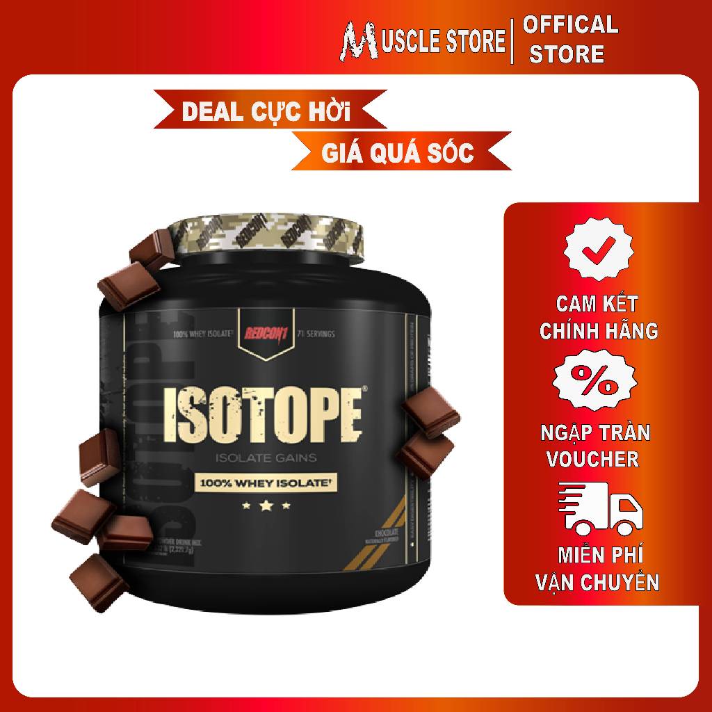 Isotope Whey Protein Isolate - Redcon1 (2.4kg - 71 Liều), Sữa Tăng Cơ Hỗ Trợ Phát Triển Cơ Bắp