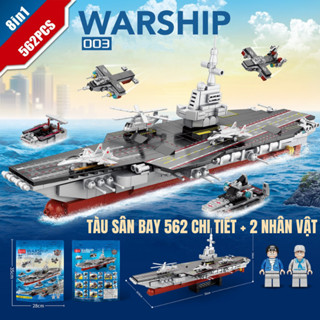 [1000 Mảnh] Bộ đồ chơi lắp ráp xếp hình tàu sân bay, mô hình tàu chiến hạm, máy bay chiến đấu - Quà tặng sinh nhật