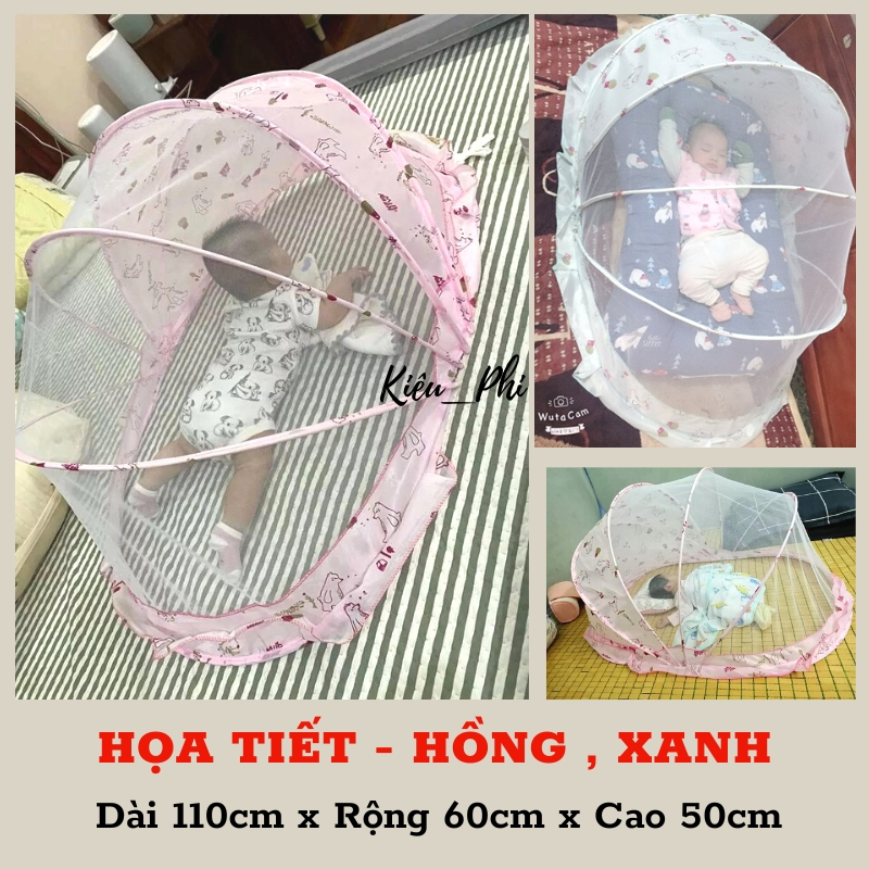 Màn chụp tự bung cho bé - mùng chụp tự bung cho bé sơ sinh, nhỏ, lớn gấp gọn chống muỗi che sáng kho Kiều Phi