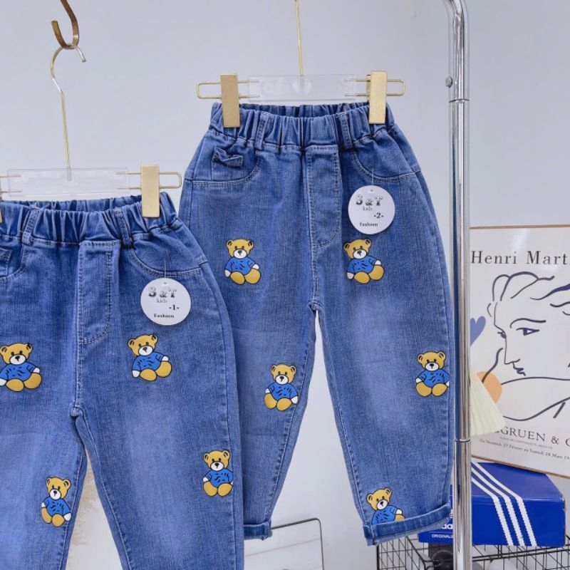 Q16 (13-25kg) Quần bò bé gái, quần dài bé gái đi học, quần dài trẻ em ,quần baggy cho bé size nhí,quần jeans bé gái