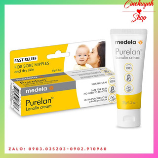 Kem bôi làm giảm nứt đầu ti,cổ gà medela pureland lanolin nipple cream 37g mỹ