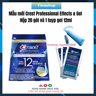 1 hộp Dán trắng răng Crest Professional Effects hộp 20 gói 40 miếng và 1 tuyp gel làm trắng
