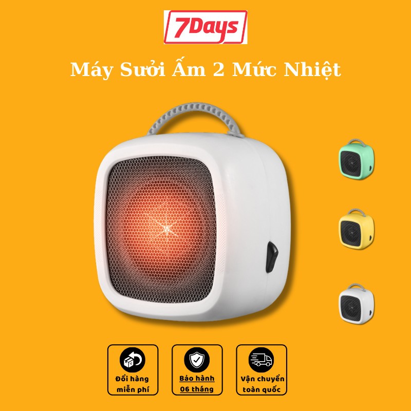 Quạt Sưởi Mini Để Bàn 7Days Smile Công Suất 500W Tiện Lợi QS01