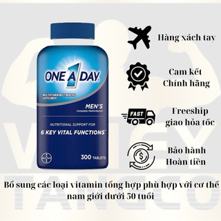Viên uống Vitamin tổng hợp cho Nam - One A Day Men’s Multivitamin 300 viên của Mỹ - mẫu mới