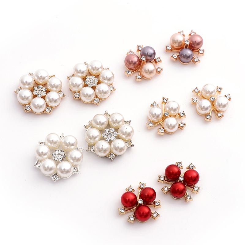 1 Nhụy hợp kim Hoa ngọc trai giả size 2cm làm phụ kiện phục sức kiểu Hàn Quốc - Phụ kiện nguyên liệu trang sức thủ công