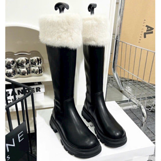  Boot da cổ lông đế đúc sang chảnh fullbox chuẩn ALI  sẵn ship  