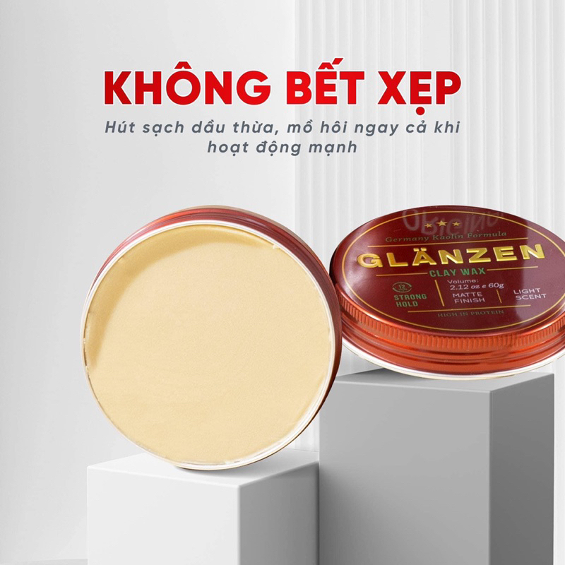 Sáp Glanzen Clay 60g - Sáp Chính Hãng Bán Chạy Số 1 Thị Trường