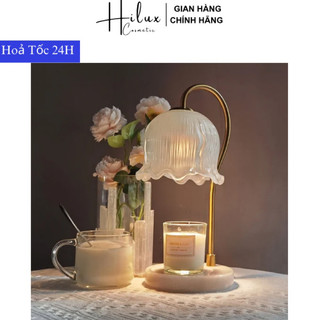 Đèn đốt nến thơm hoa chuông đế đá