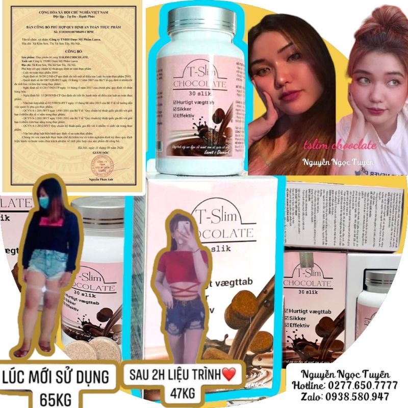 2 HỘP GIẢM CÂN T-SLIM CHOCOLATE