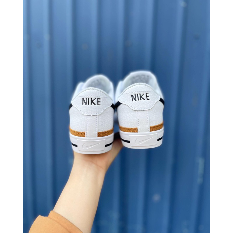 Giày Thể Thao Nike Court Legacy Low Trắng Viền Nâu - Code CU4150-102