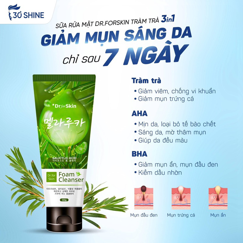 Sữa Rửa Mặt Tràm Trà Skin&Dr Tea tree 100g