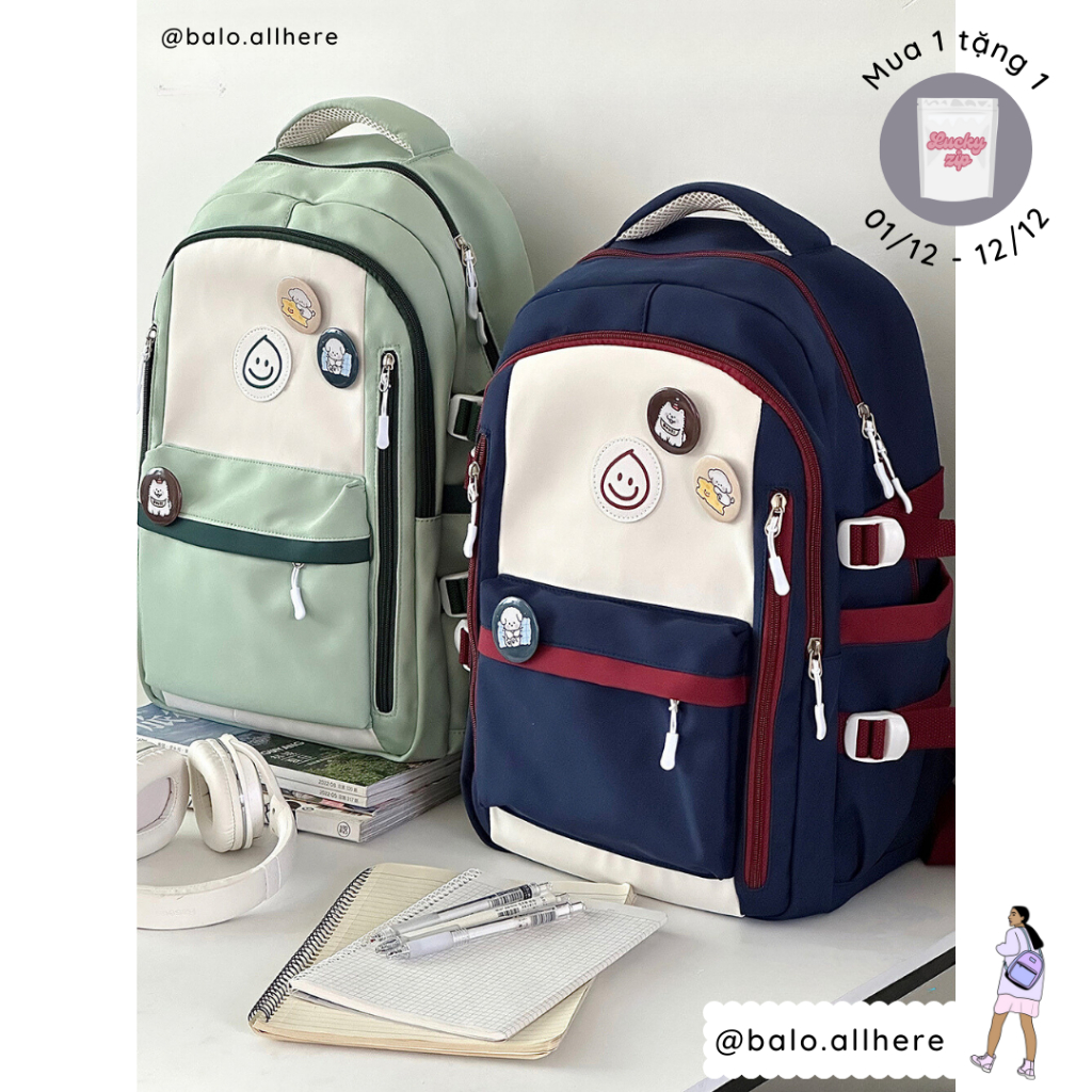 Balo Cặp Đi Học Chống Nước Ulzzang