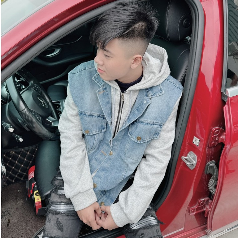 Áo Khoác Nam Phối Nỉ Kéo Khoá In Ở Mũ Màu Xanh Thời Trang Nam Kiểu Dáng Khoác Ngoài