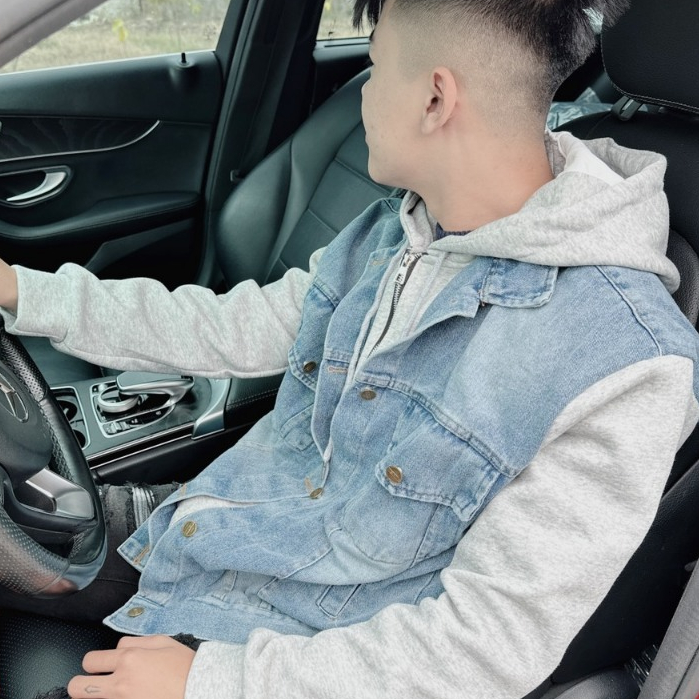 Áo Khoác Nam Phối Nỉ Kéo Khoá In Ở Mũ Màu Xanh Thời Trang Nam Kiểu Dáng Khoác Ngoài