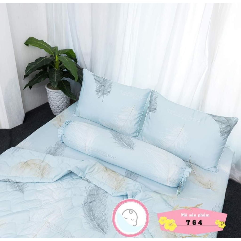 🪶SIÊU SANG🪶 Trọn Bộ Lụa Tencel Than Hoạt Tính Mát Mềm Mịn Giá Sỉ, Bộ 4,5 Món Chăn Chần Bông Cao Cấp, Vỏ Ôm Khóa Kéo_HCM