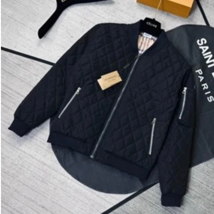 Áo Khoác Phao Nam 348 Màu Đen Trám Khóa Túi Trần Bông Thời Trang Nam Khoác Ngoài