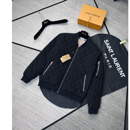 Áo Khoác Phao Nam 348 Màu Đen Trám Khóa Túi Trần Bông Thời Trang Nam Khoác Ngoài