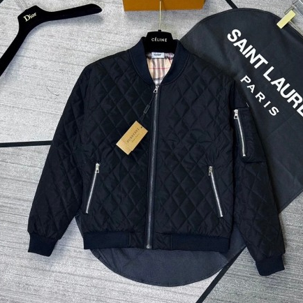 Áo Khoác Phao Nam 348 Màu Đen Trám Khóa Túi Trần Bông Thời Trang Nam Khoác Ngoài