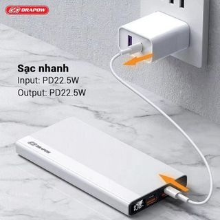 Pin dự phòng 10.000mah sạc nhanh 22.5w drapow xp18