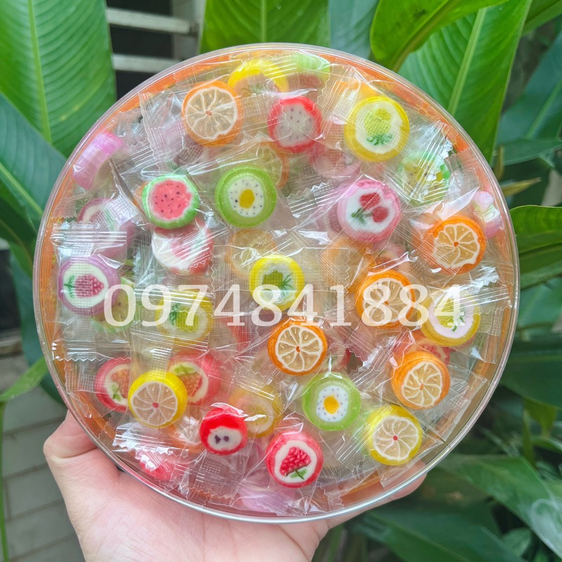 Hộp kẹo Tết 2024 - 300G kẹo cứng trái cây thơm ngon