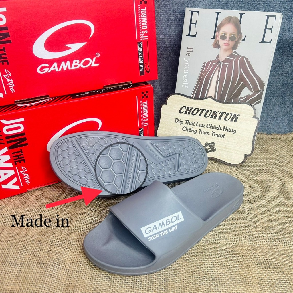Dép nam dép Thái Lan quai đúc nam nữ Gambol 42184