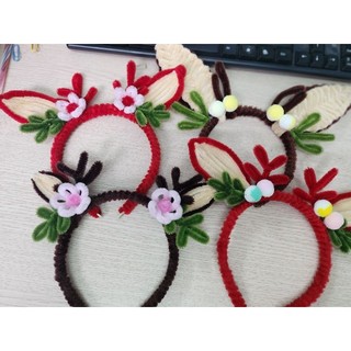 Bờm kẹp tóc noel handmade kẽm nhung