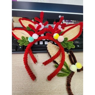 Bờm kẹp tóc noel handmade kẽm nhung