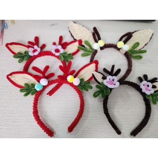 Bờm kẹp tóc noel handmade kẽm nhung