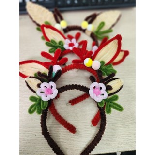 Bờm kẹp tóc noel handmade kẽm nhung