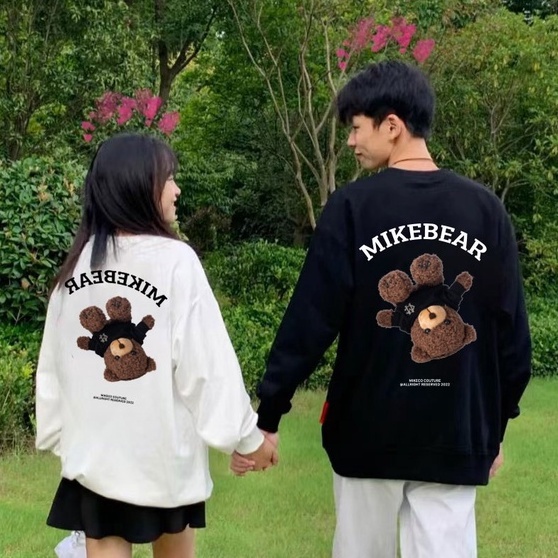 Áo sweater nỉ bông form rộng unisex gấu MIKENBEAR , áo nỉ unisex nam nữ MIKENKO ullzang nỉ tàu mịn xịn