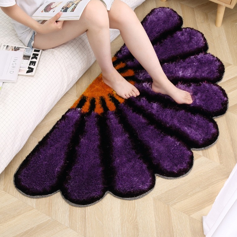 Thảm lót sàn, trải sàn phòng ngủ CAO CẤP thảm trải chân giường hình quạt 70cm*140cm