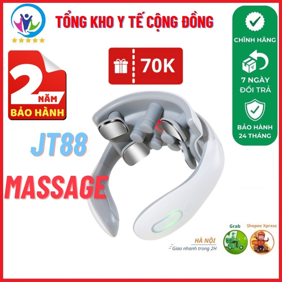 Máy Massage Cổ Vai Gáy, Mát Xa 5 Đầu Rung Cùng 4 Điểm Xung Điện EMS Thiên Phúc Tâm JT88 Trị Liệu Nhức Mỏi Chuyên Sâu