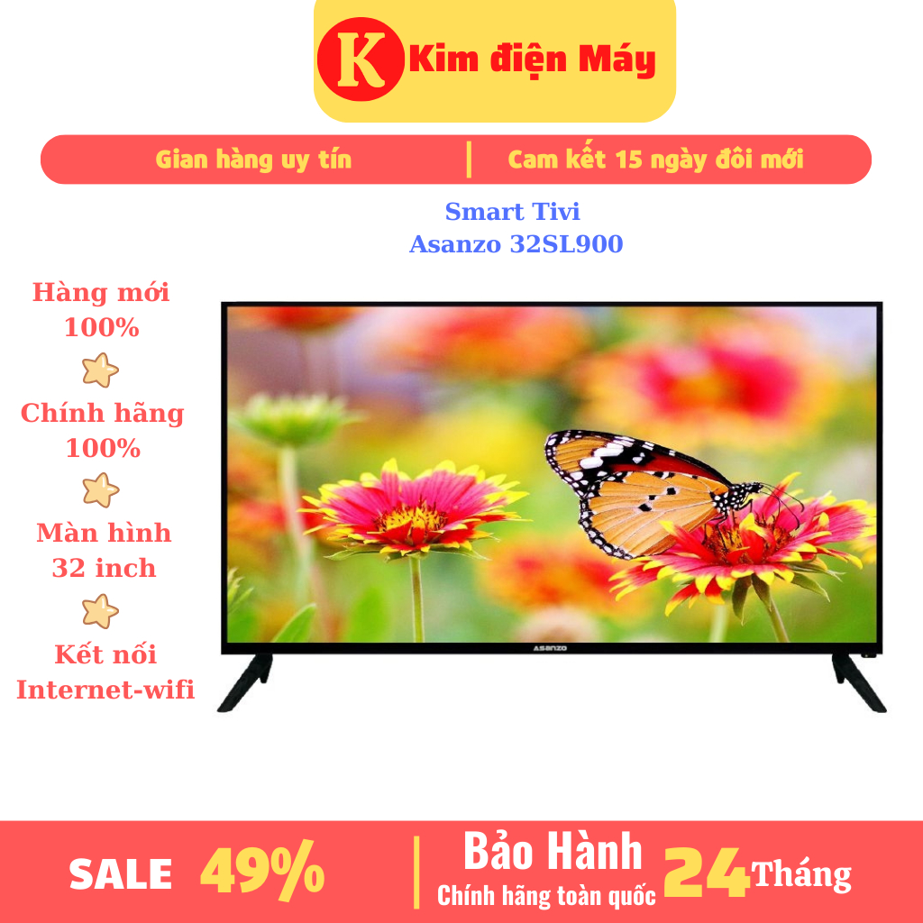 Smart Tivi Asanzo 32SL500,màn hình tivi 32 inch ndroid tivi-bảo hành 24 tháng toàn quốc