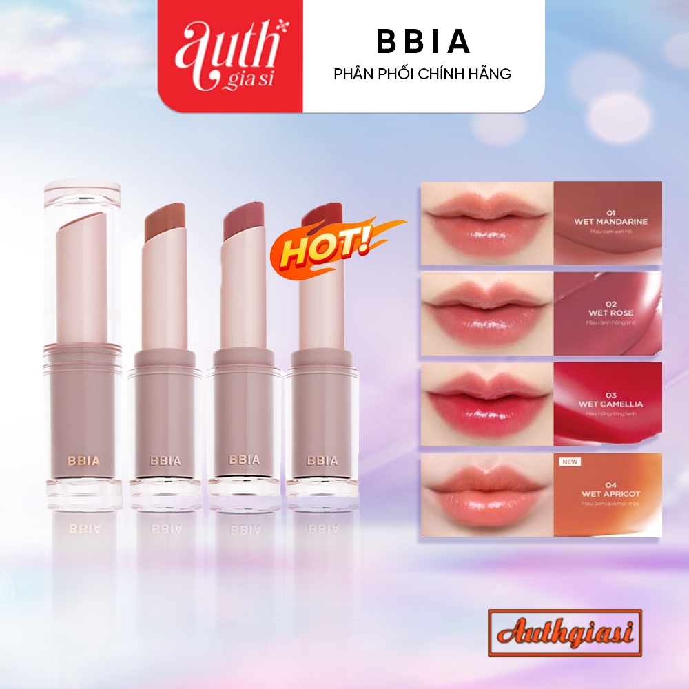 Son thỏi BBIA Ready To Wear Water Lipstick Bóng mềm mịn căng bóng môi