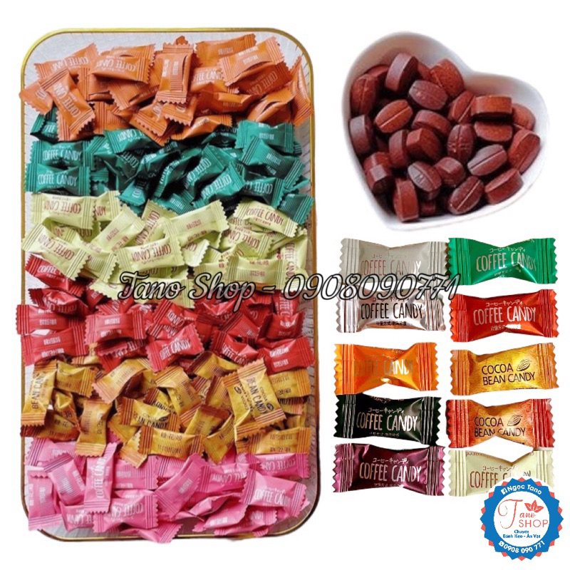 Kẹo cafe/coffee không đường 10 vị thơm ngon Đài Loan | Ăn vặt ngon rẻ Tano