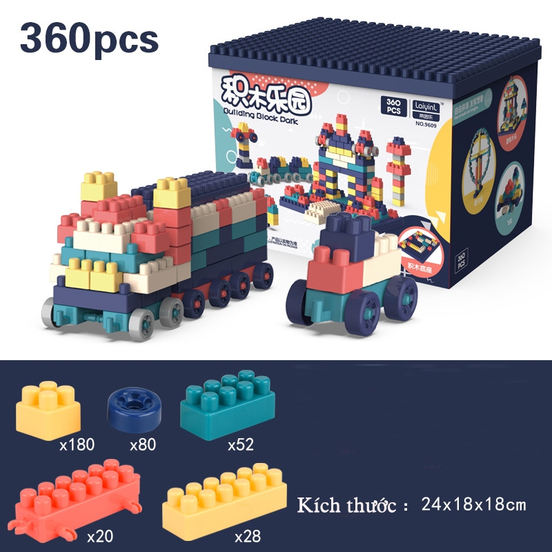 Đồ chơi xếp hình 260 Chi tiết, 360 Chi tiết và 520 Chi tiết Bộ Lego lắp ghép phát triển trí tuệ cho trẻ em