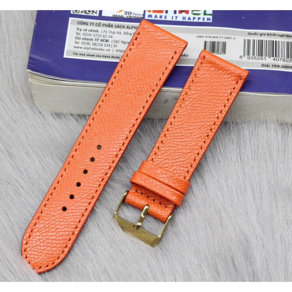 Dây Đồng Hồ Da Epsom, Dây Da Đồng Hồ Phom Không Độn Gắn Kèm Chốt Thông Minh Tiện Lợi Và Khóa Kim Size 14mm 16mm 18mm
