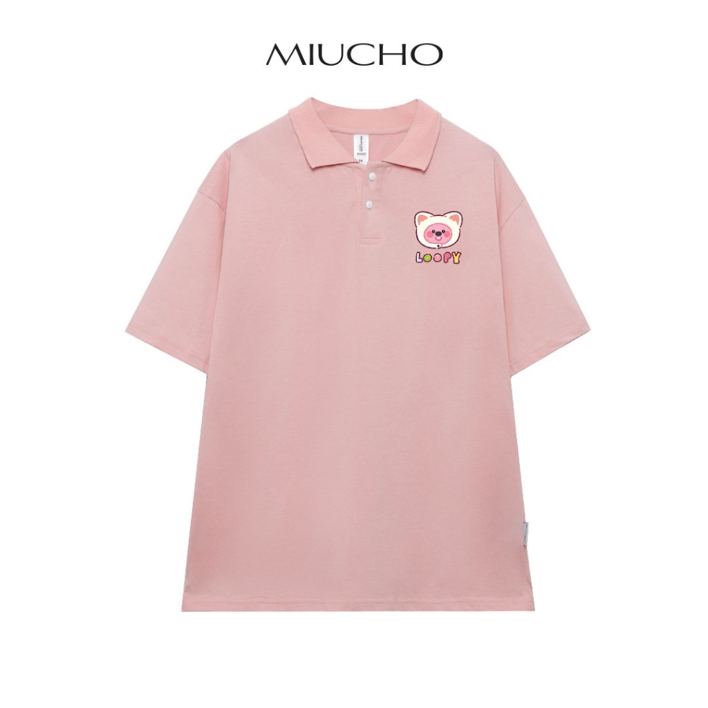 Áo polo unisex local brand form rộng PLD735 chất cotton Miucho in graphic