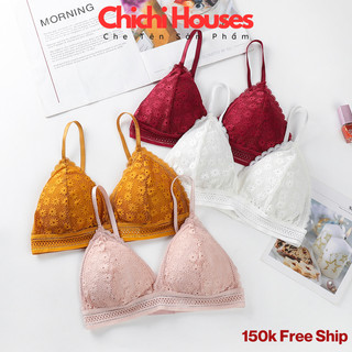 Áo Bra Ren Hoa Nhí Mút Mỏng Cài Sau, Áo Lót Nữ Thoáng Mát Dễ Thương - 7338
