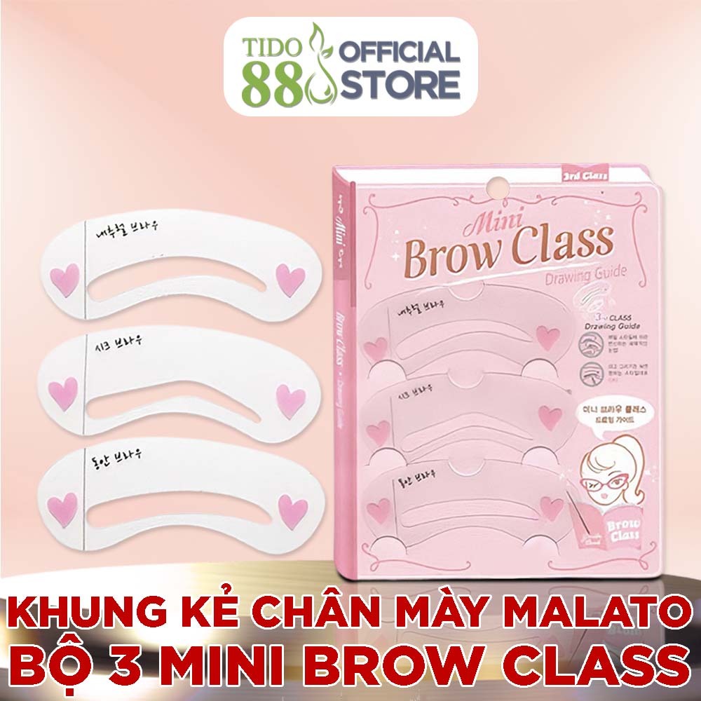 Khung kẻ chân mày MALATO bộ 3 Mini Brow Class nhỏ gọn tiện ích NPP Tido88