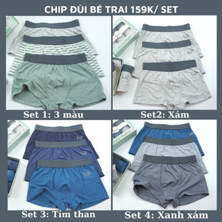 Gee - set 3c quần sịp/ quần lót đùi bé trai sợi sồi, sợi tre 10-65kg mềm mượt
