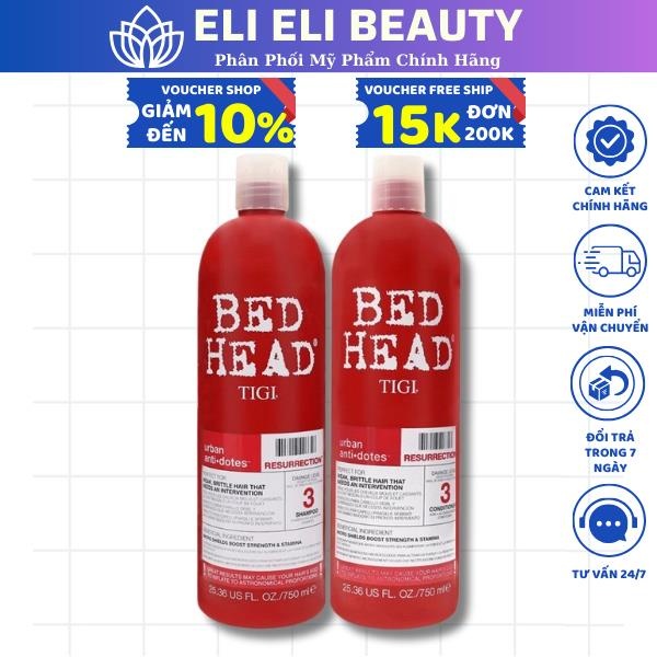 Tigi - Cặp Dầu Gội Xả Tigi Đỏ Bed Head Phục Hồi Cấp Độ 3 - Tigi Dung Tich 750ml aa