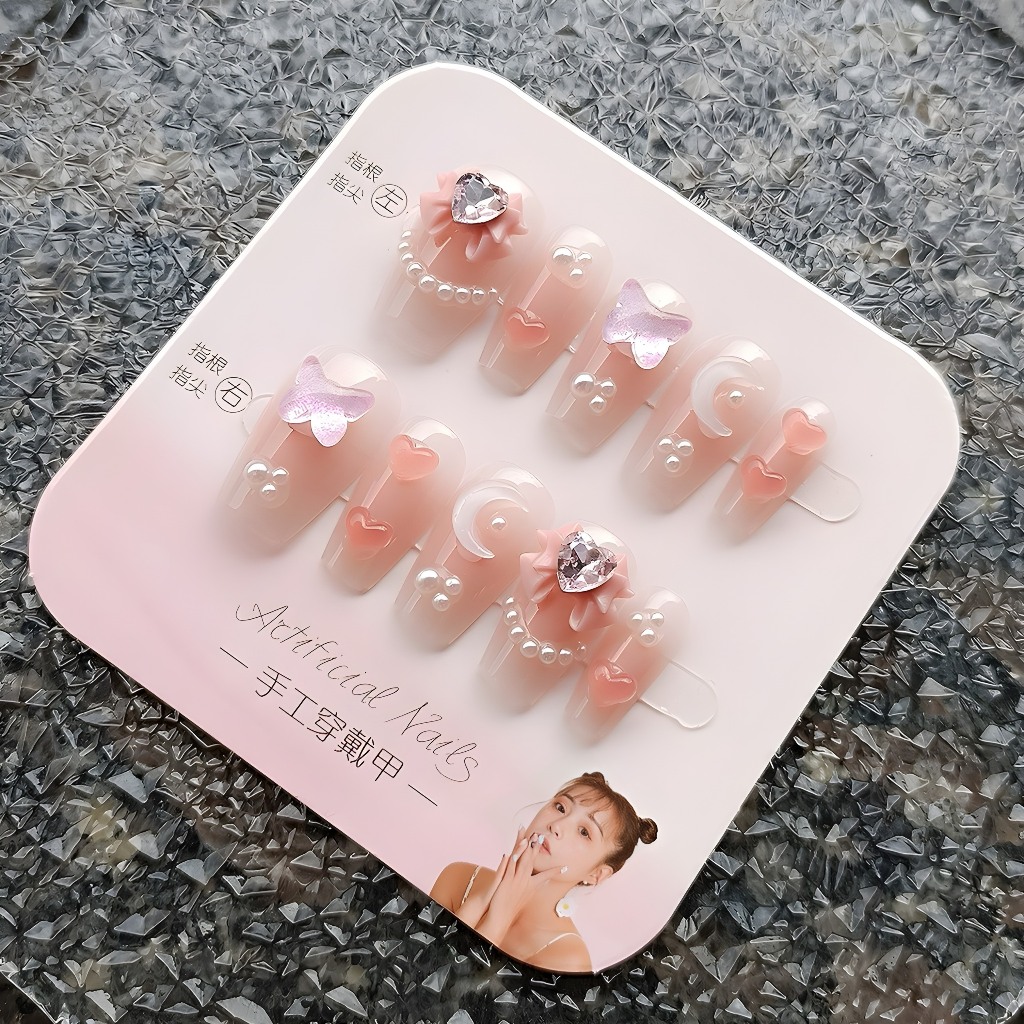 Mã 590 Nails Box 24 Móng Cao Cấp Đính Nơ Xinh Xắn..590