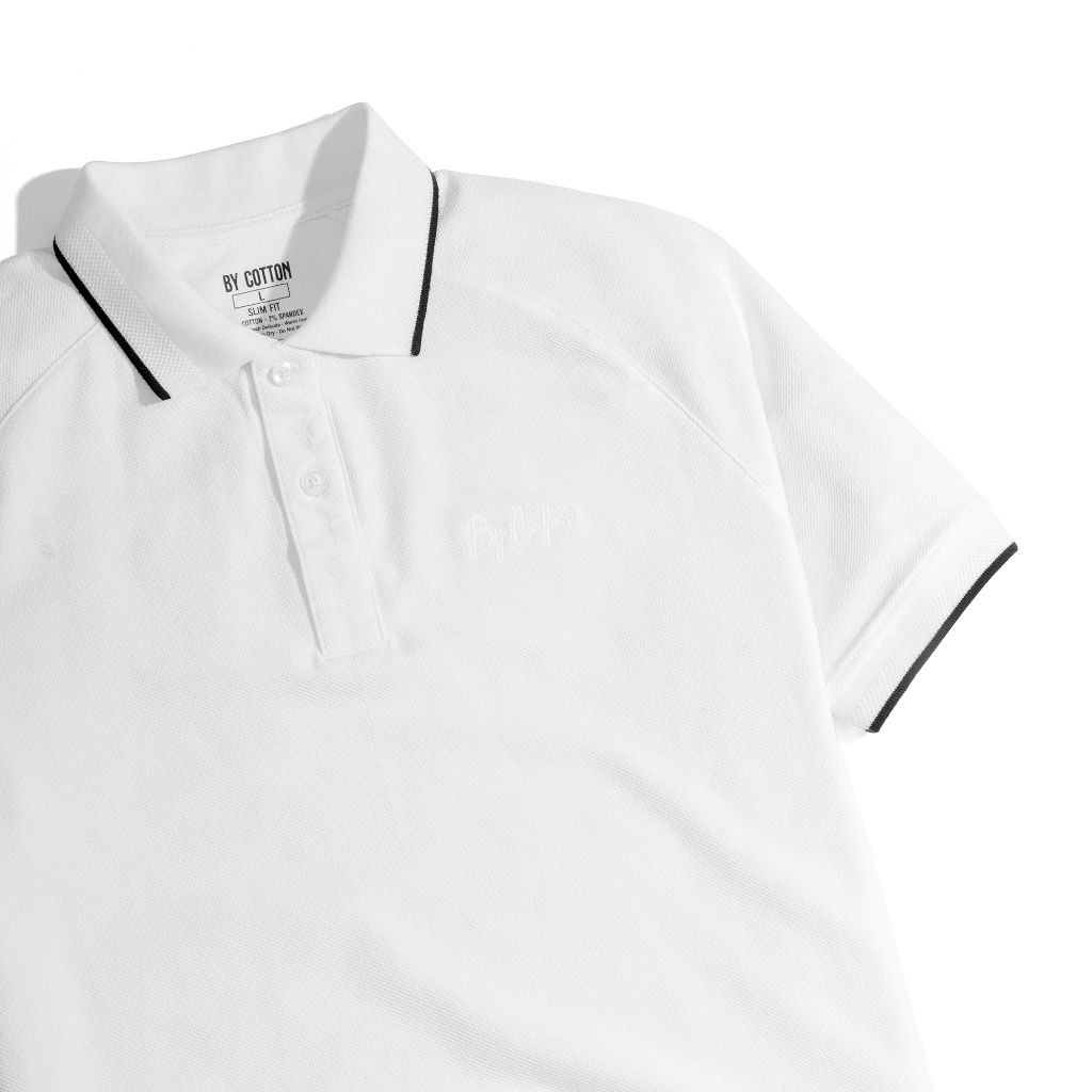 Áo Thun Nam Cao Cấp Polo Cool Piqué Trắng BY COTTON NEW