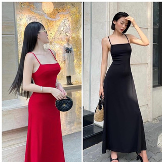 Đầm maxi nữ hai dây dáng dài, váy xoè hai dây sexy chất tăm lạnh siêu mềm sẵn mút ngực