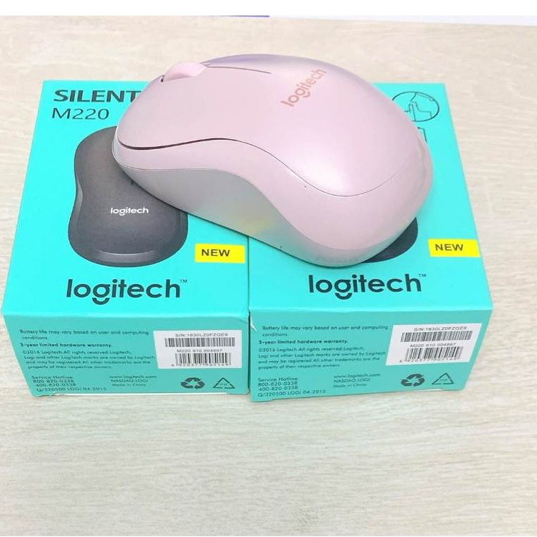 Chuột không dây Logitech M220 màu Hồng- Click Silent - giảm ồn, USB, phù hợp cho PC/ Laptop - Full Box, Bảo hành 12 thá